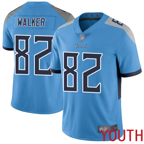 Tennessee Titans Limited Light Blue Youth Delanie Walker Alternate Jersey NFL Football #82 Vapor Untouchable->youth nfl jersey->Youth Jersey